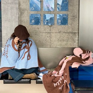 毯网红款 少女蝴蝶结软绵绵多功能针织半边绒毛毯沙发小毯子四季