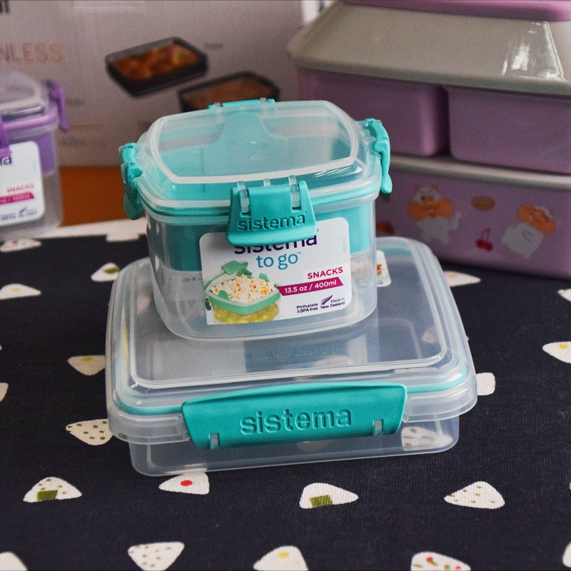 sistema ToGo小号方形点心餐D盒水果沙拉盒三明治盒保鲜盒2件套