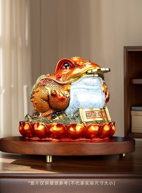 彩铜八方来财金蟾摆件铜蟾蜍z客厅办公室收银台装饰乔迁开业礼品