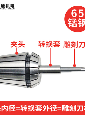 雕刻机主轴夹头转换套高精度变径套雕刻机配刀具转换套夹头转换套