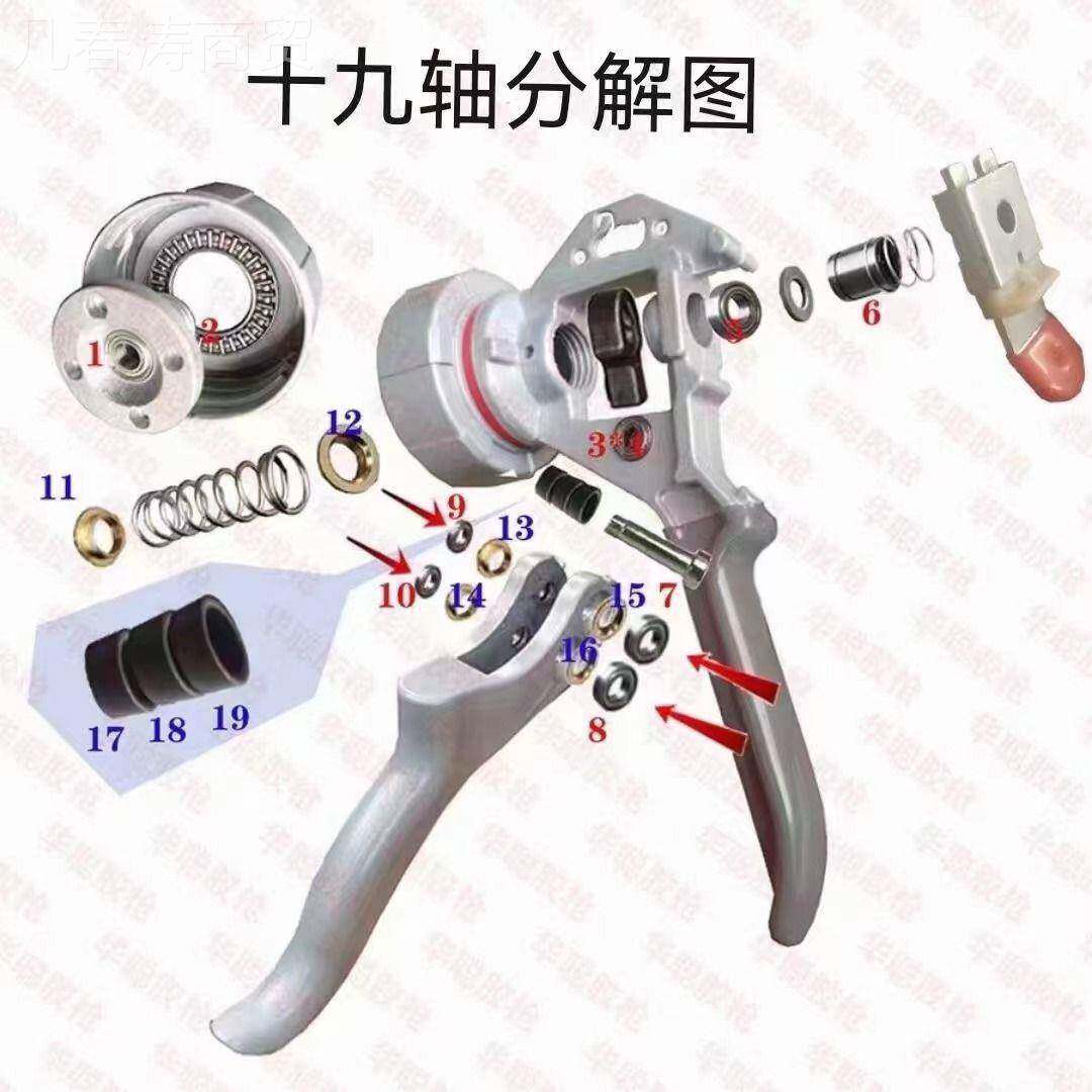 结构铝胶胶打枪玻璃胶枪两用通用型省力胶软胶枪家19轴承省用合金