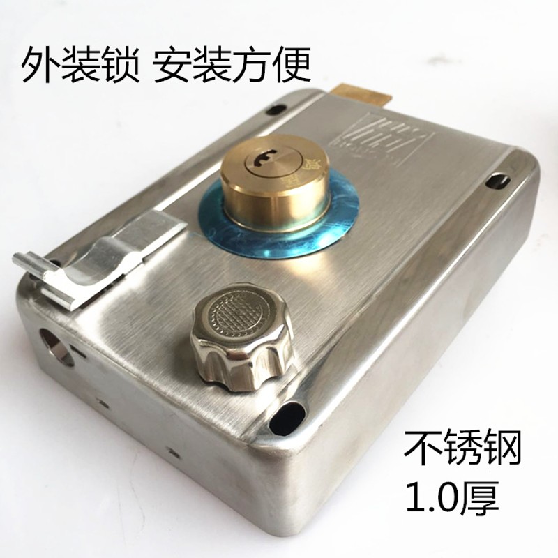 外装大门锁 室内外房门木门铁门不锈钢防盗耐用铜头锁 机械门锁具