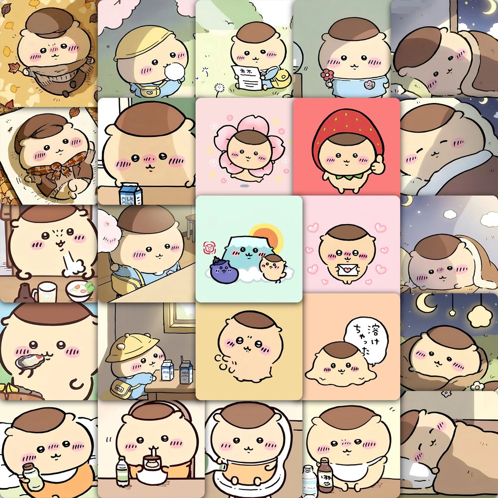 177张可爱栗子馒头表情包贴纸高清吉伊卡哇chiikawa平头哥diy贴画
