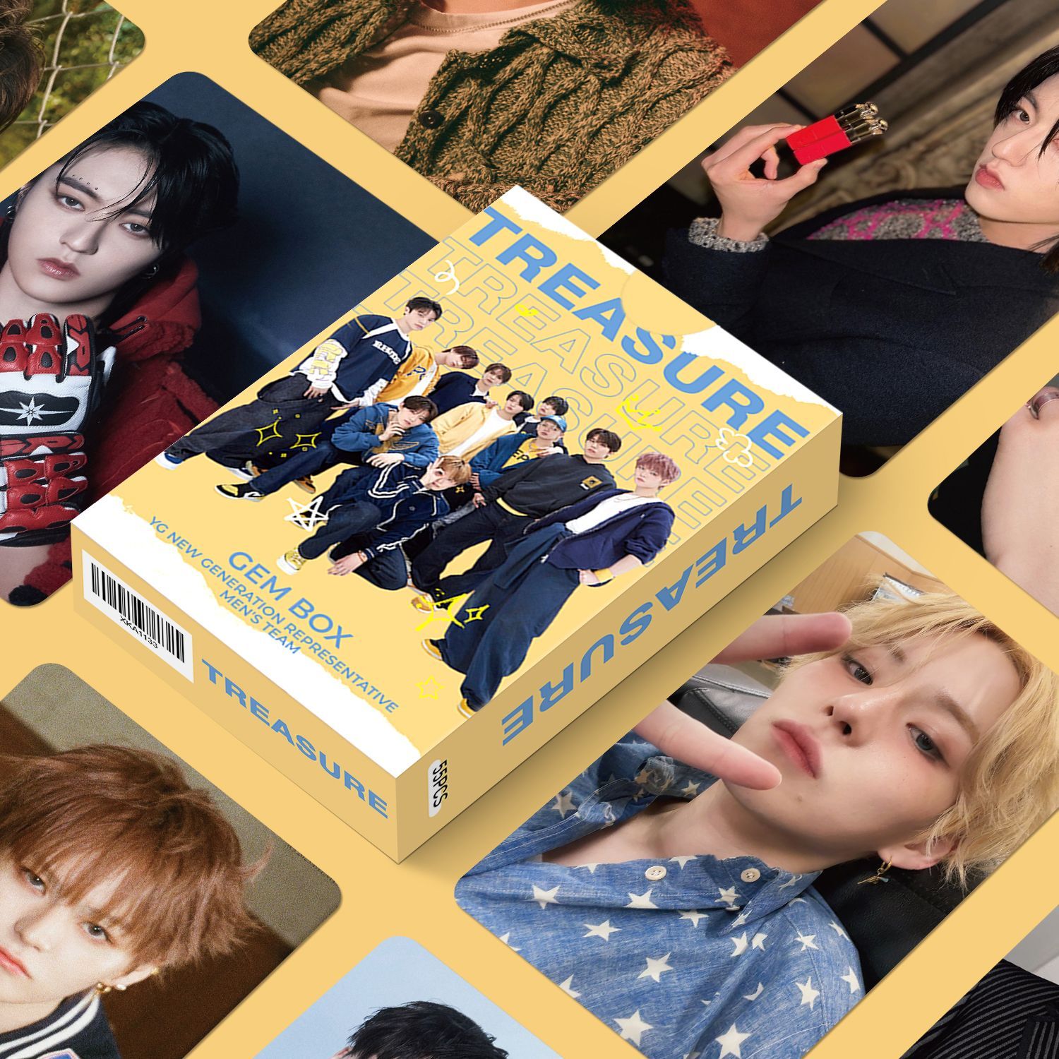 TREASURE镭射自印小卡50张盒装不重复舞台专辑周边lomo卡高清照片