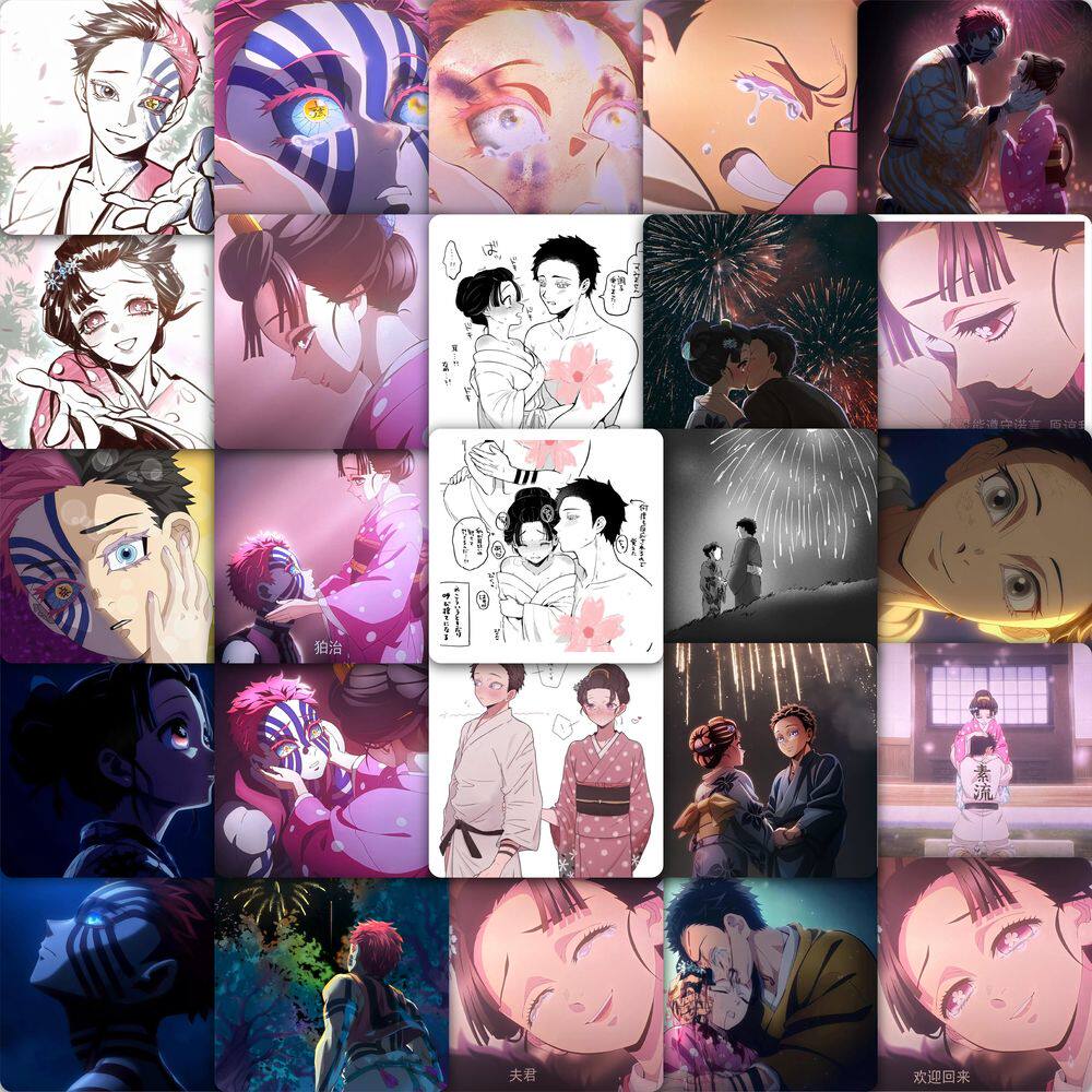 177猗窝座恋雪贴纸高颜值纯爱三哥动漫鬼灭之刃周边无能无惨贴画