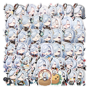 180张原神申鹤Q版贴画周边手账笔记本阿鹤人物可爱头像高清二次元