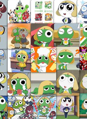 韩国punky sugar可爱青蛙keroro军曹证件照装饰贴纸手账diy咕卡贴