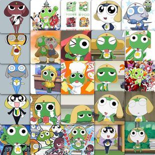 韩国punky sugar可爱青蛙keroro军曹证件照装饰贴纸手账diy咕卡贴