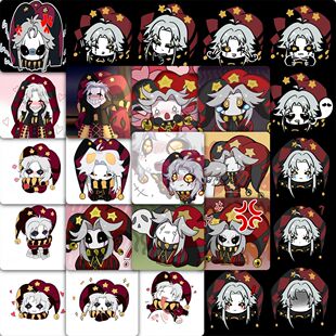 177张Pierrot皮埃罗贴纸创意二次元怪胎马戏团搞怪人物周边贴画