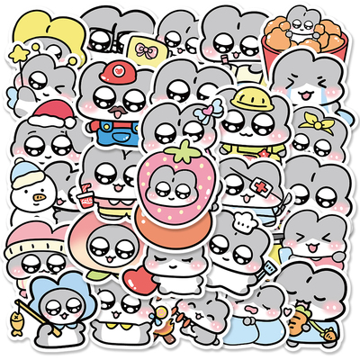 102张卡通Nobi诺比小兔子贴纸可爱动物装饰行李箱手机防水贴画diy