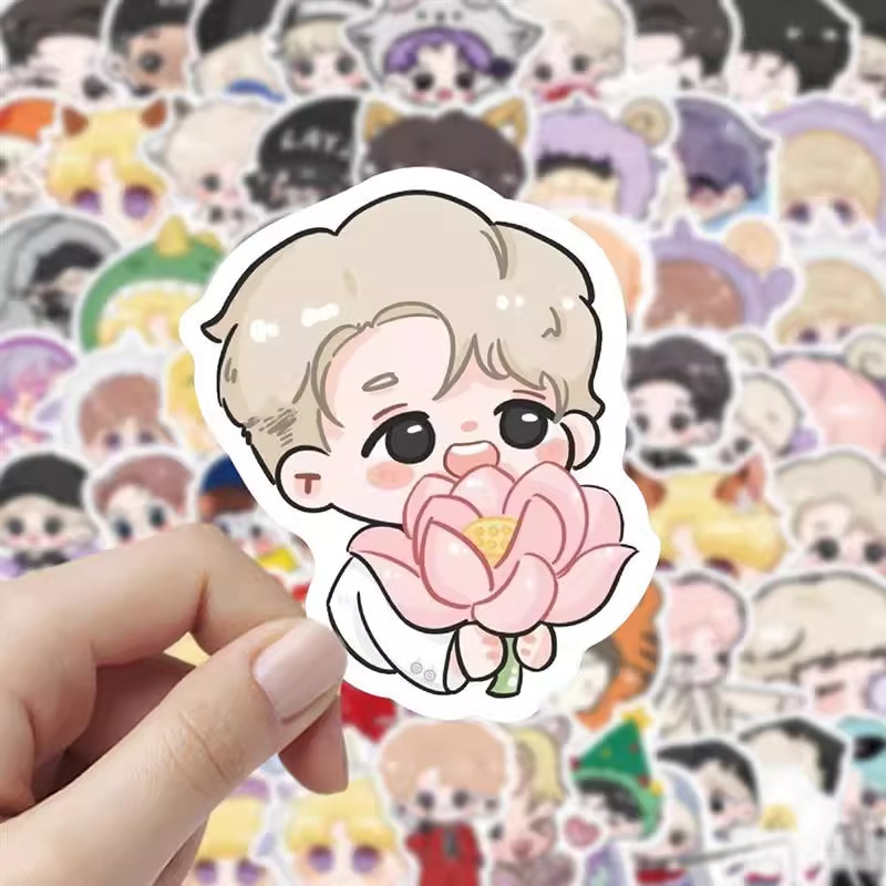 120张张艺兴Q版贴纸创意可爱卡通装饰小图案手机壳桌面行李箱贴画