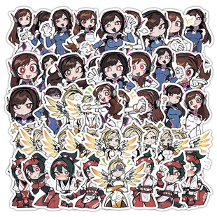 180张守望先锋周边贴纸朱诺天使雾子dva猎空立绘贴画diy手机贴画