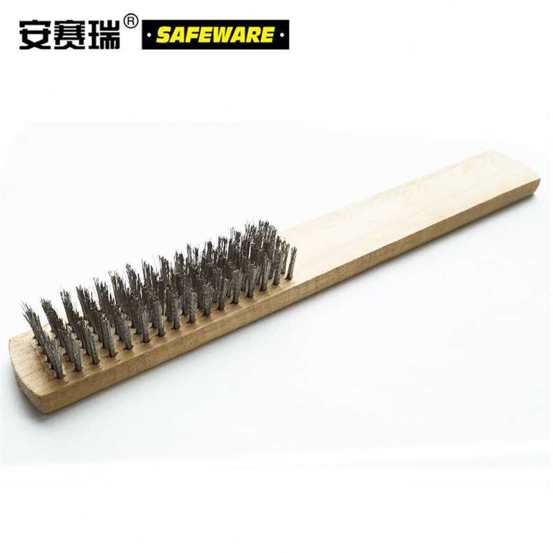 安赛瑞木柄钢丝刷(12把装)金属表面清洁刷文玩打磨刷除锈除漆去