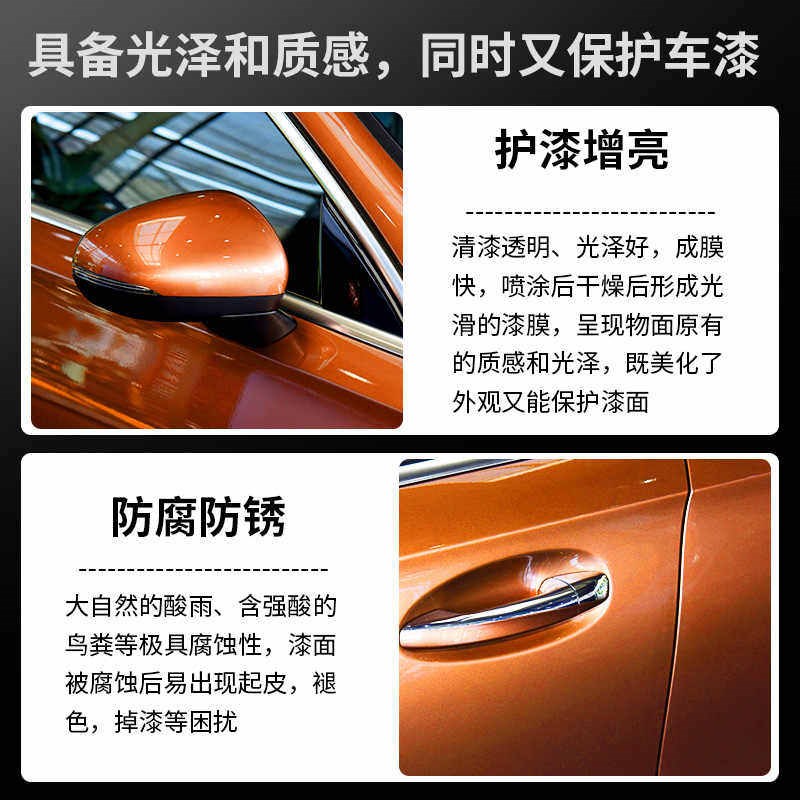 光油自喷漆保护漆汽车专用清漆面修复驳口亮光金油透明增亮罩光剂