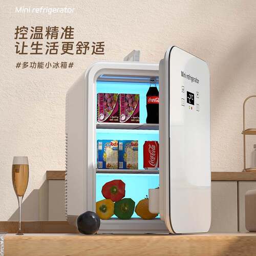 新型小箱小型迷你简易冰箱加车热制化妆BIN品宿舍载冰家用冷藏冷