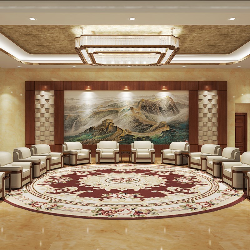 木野贵宾接待沙发布艺商务办公室会客区单人位茶几组合套装贵宾室