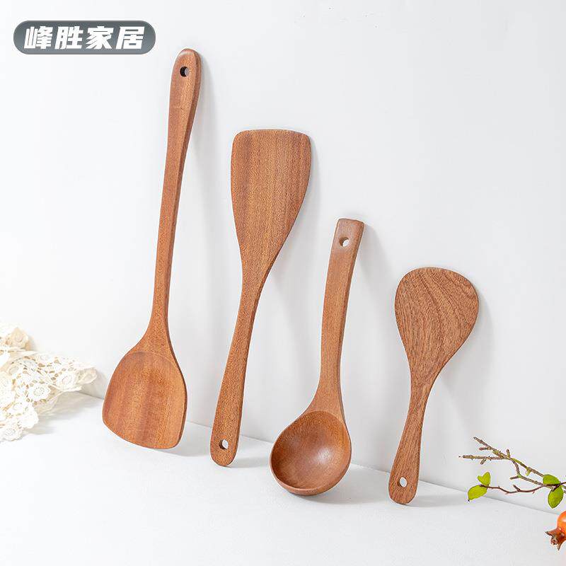 乌檀木长柄家用木铲子厨具锅铲炒铲烹饪套件木柄汤勺厨房用具