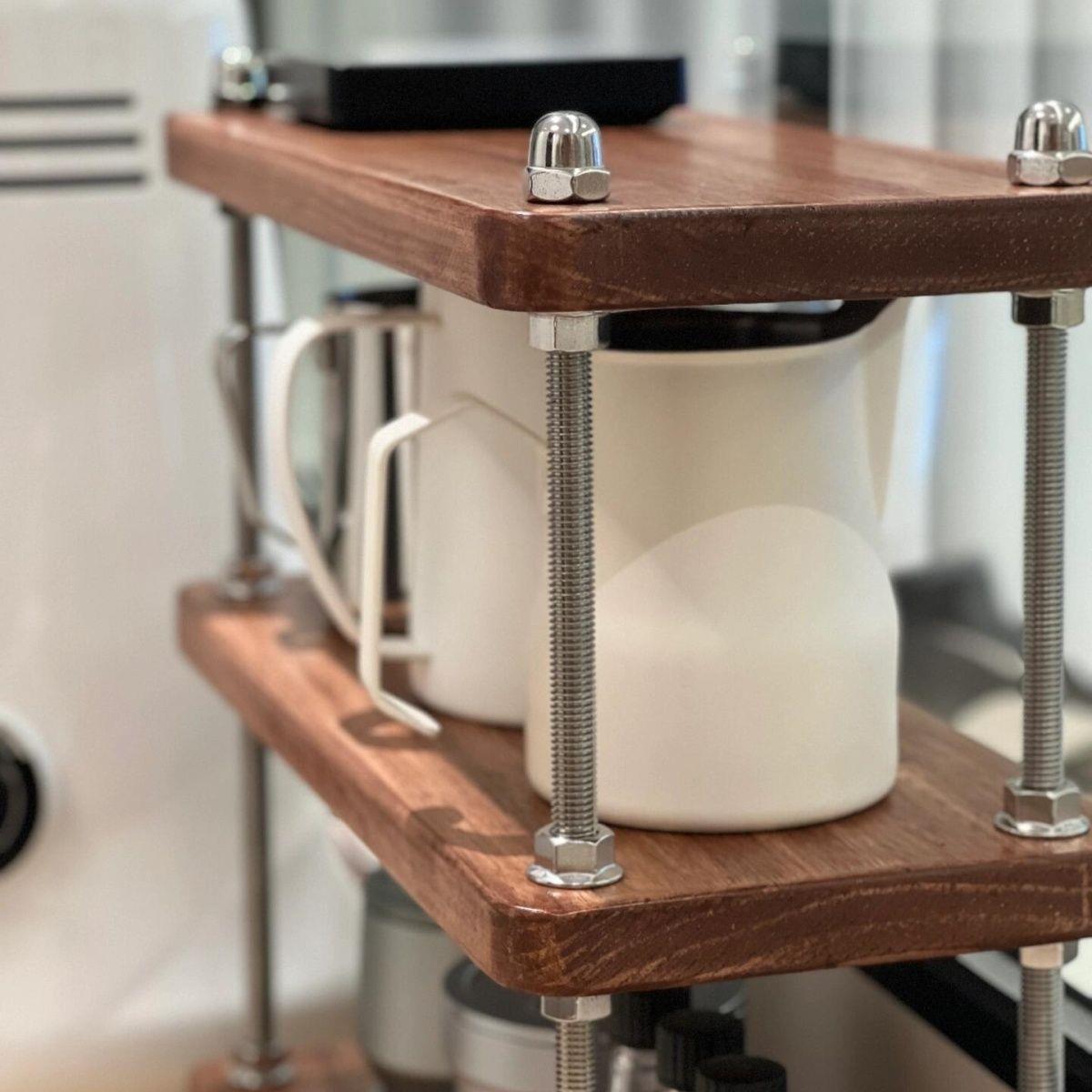 中古风置物架架子厨房架子办公桌隔层架工位桌面收纳小书架茶杯架