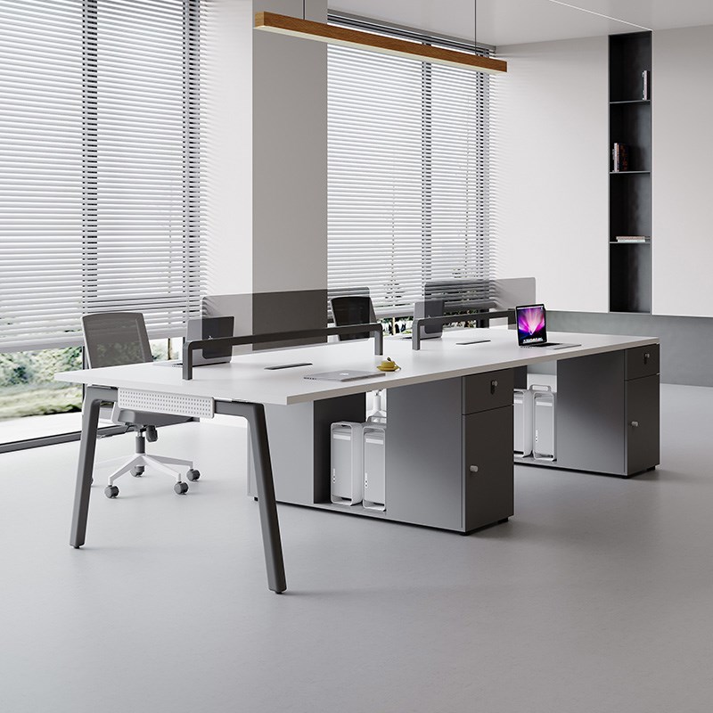 办公桌简约现代46人位员工桌办公桌椅组合工位屏风四人职员办公桌