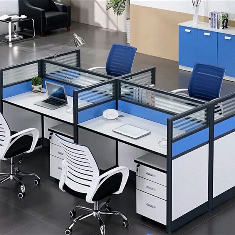 昆明工位办公桌4人位卡座公司屏风卡位办公室桌椅组合办公桌子