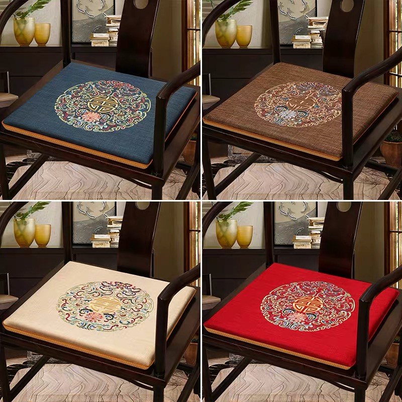 新中式红木沙发坐垫椅子垫餐x桌餐椅垫实木圈椅茶椅垫凳子座椅垫