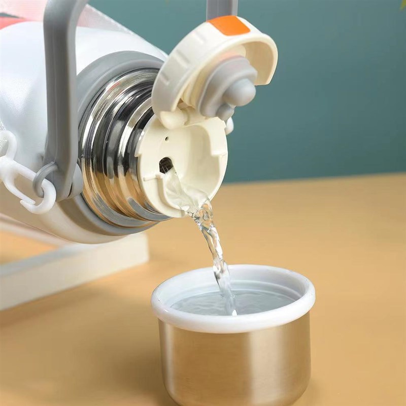 大容量316不锈钢保温q杯带手提一盖两用金刚杯带茶漏户外运动水壶