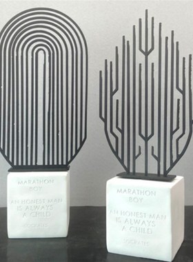 现代简约样板房创意金属枝叶屏风摆件酒店展厅电视柜软装饰工艺品