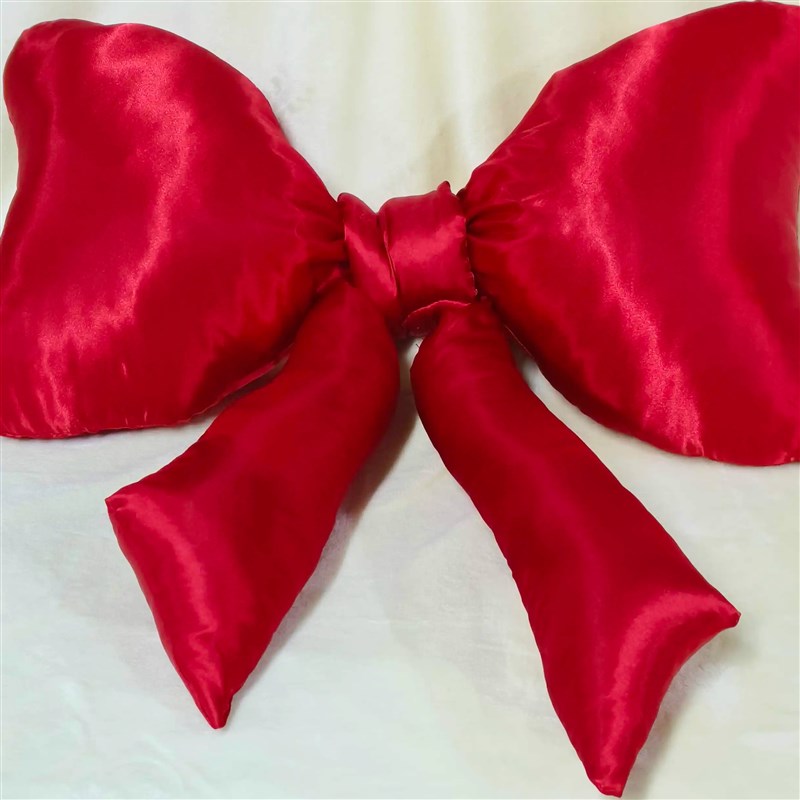 蝴蝶结飘带汽车女靠枕头枕腰靠缎面透气舒适护颈靠枕