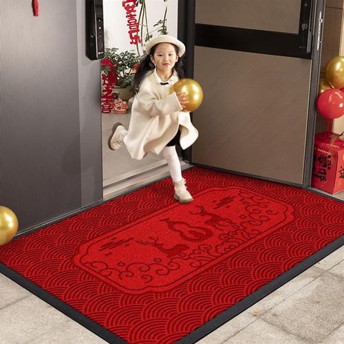 乔迁入户门地垫2025新款高级感红色地毯门垫进门防滑可擦免洗地毯