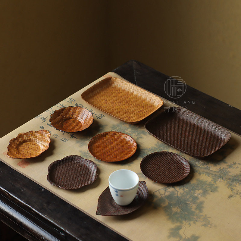 天然竹编藤编杯垫手工编织复古碳化茶杯托壶承功夫茶具茶道配件,餐饮具,茶道/零配,淘宝优惠券,粉丝福利购,淘宝优惠卷