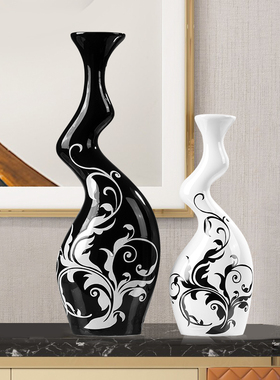 现代简约家居电视酒柜装饰品摆件创意家装客厅陶瓷艺术工艺小花瓶