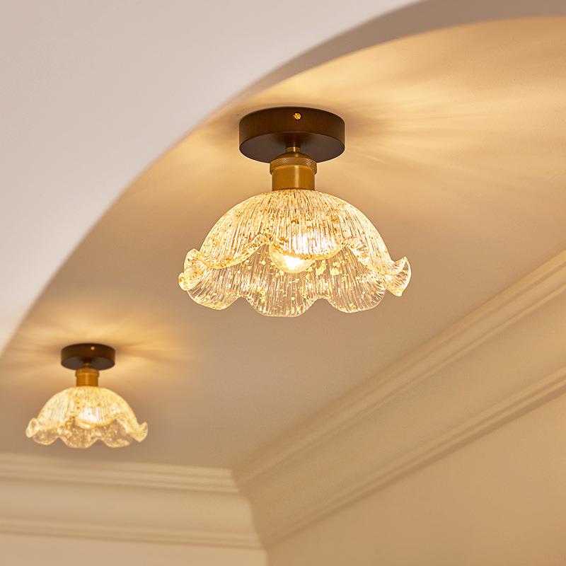 法式中古风创意花朵过道灯中式复古走廊玄关厨卫阳台吸顶灯CASAGD