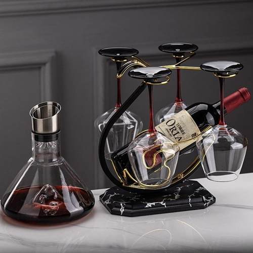 红酒杯架子轻奢高档高脚杯新款倒挂架创意酒瓶展示架家用酒柜摆件