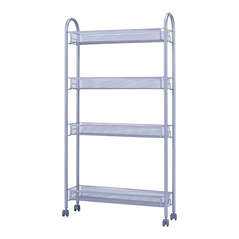 心家宜金属四层置物架厨房浴室可移动收纳餐车缝隙架收纳架