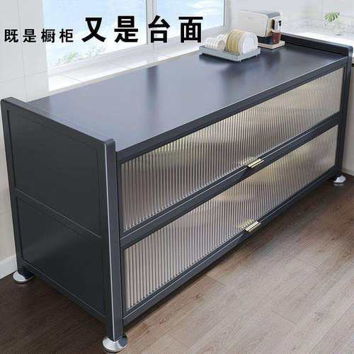 M1厨房置物架落地多层收纳碗柜多功能微波炉橱柜加厚餐边储物柜子