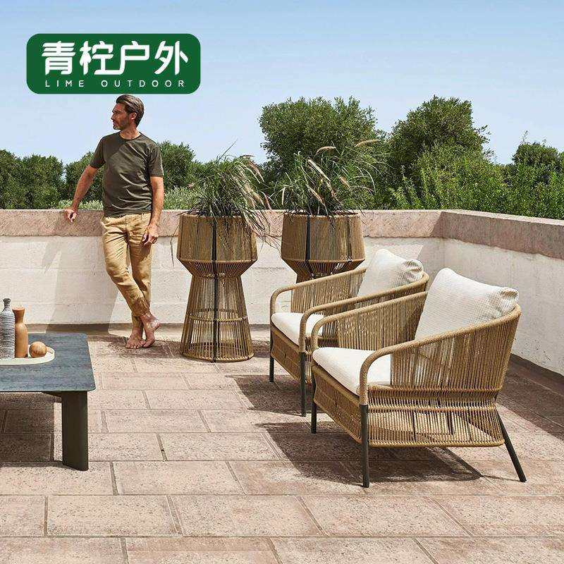 户外沙发休闲庭院阳光房花园露天创意设计师项目酒店藤编桌椅家具
