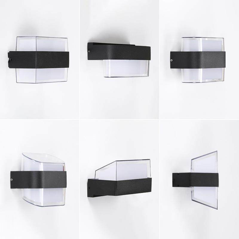 现代简约壁灯方形户外楼梯过道防水亚克力创意外墙灯庭院阳台壁灯
