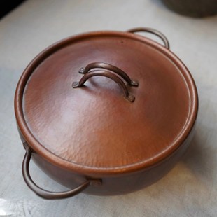 手工铜锅铜火锅寿喜锅铜汤锅家用带盖云南铜锅纯紫铜锅鹤庆铜锅