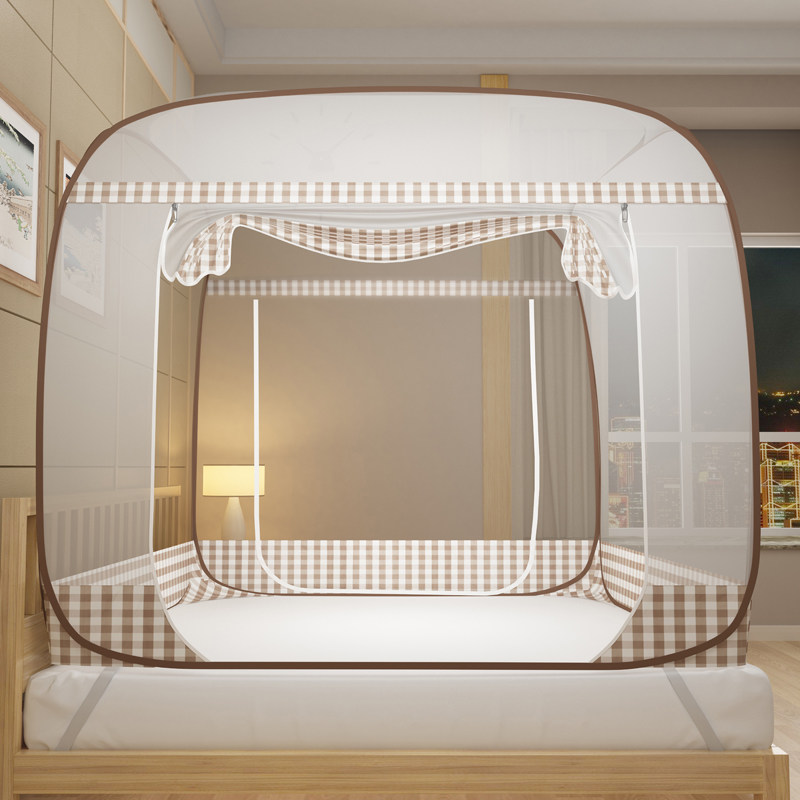 蒙古包蚊帐三开门双开门有底回字底免安装可折叠双人家用1.5米1.8