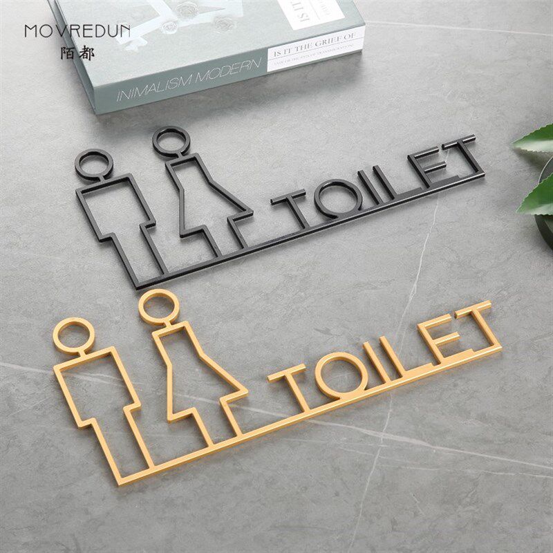 高端铝合金标牌洗手间门牌定制请勿吸烟提示贴男女厕所wc指示卫生