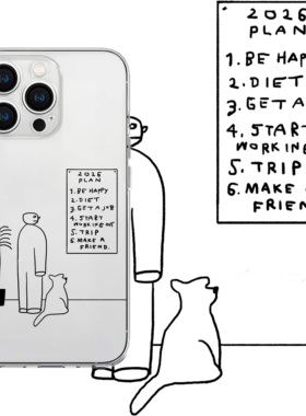 计划猫猫透明手机壳iphone17手机壳苹果16promax情侣保护套15卡通14新款可爱13搞怪12软适用华为p70任意机型
