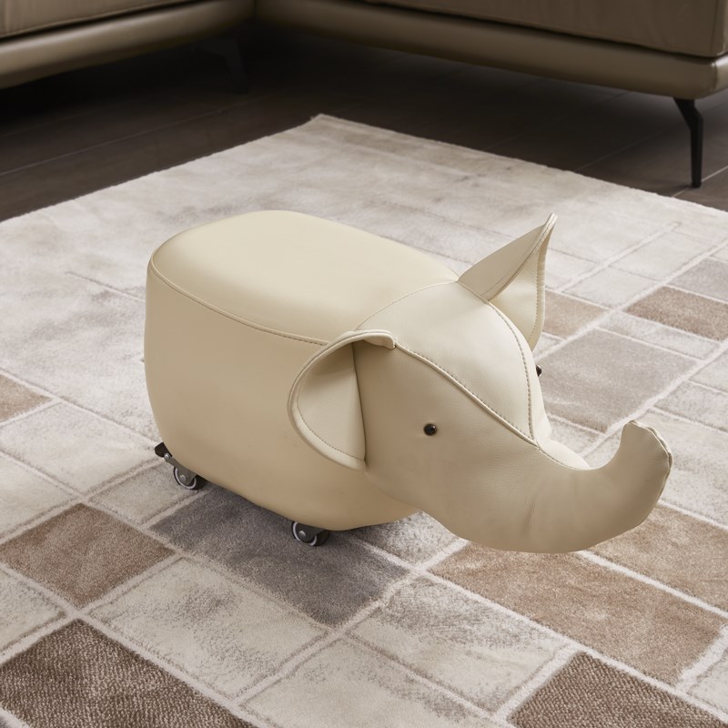 创意皮布实木坐凳客厅可爱换鞋凳家用大象矮凳穿鞋小凳子儿童板凳