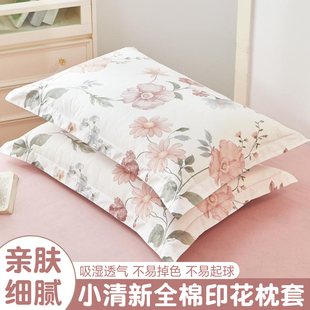 整枕套48cmx74cm成人家用四季 夏季 通用3 2024新款 纯棉枕头套一对装