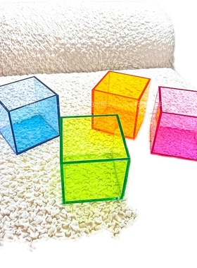 亚克力彩色收纳小盒子 拍照道具摆件桌面房间装饰网红静物拍摄