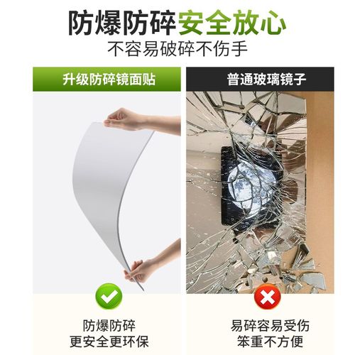 软镜子贴墙自粘亚克力家用全身穿衣镜高清墙面粘贴镜面贴纸试衣镜