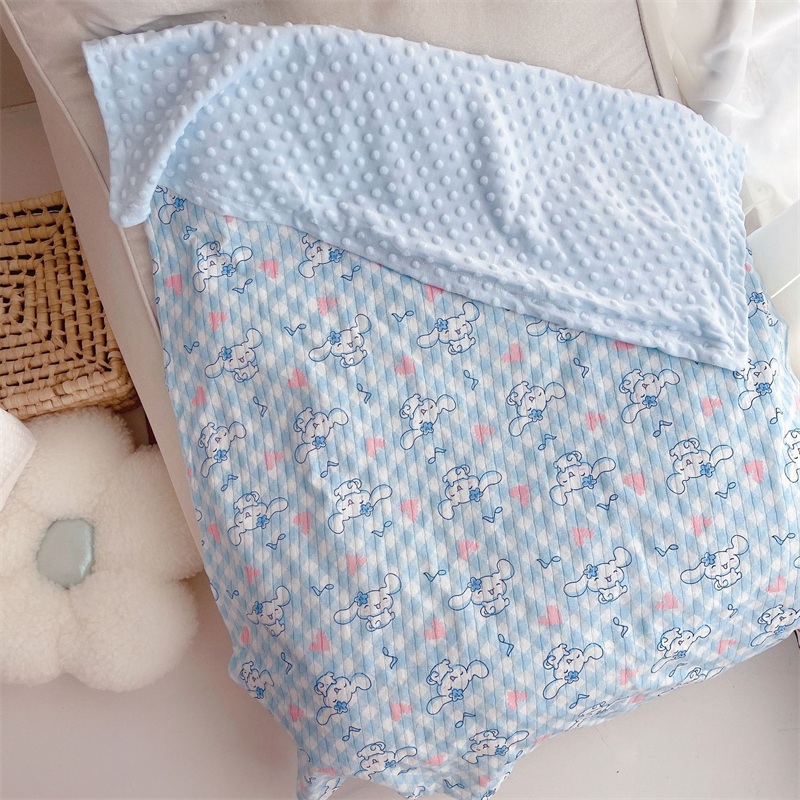 宝宝盖毯薄款春秋安抚夏凉空调被子出口儿童毛毯婴儿呼吸棉豆豆毯