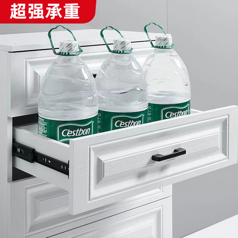 超短加长150mm阻尼缓冲一米重型抽屉轨道滑轨滑道三节不锈钢20cm