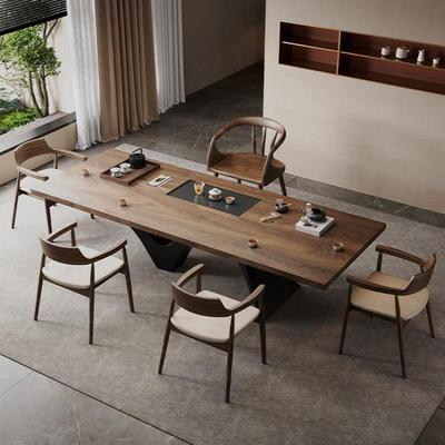 南美胡桃木大板新中式客厅茶水茶桌椅组合2025新款高端意式泡茶台