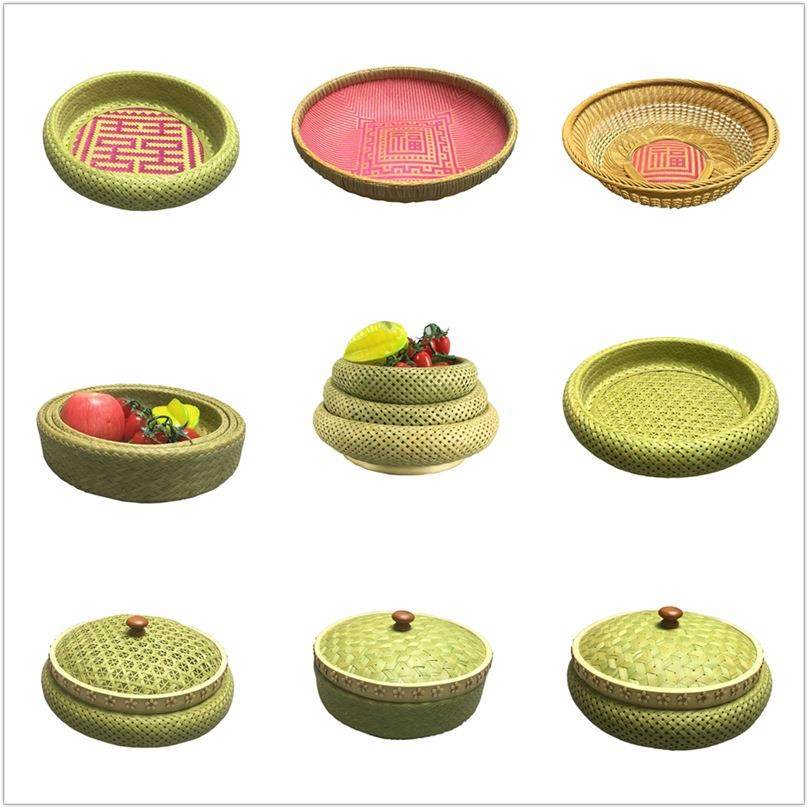 手工竹编果盘头层编织福喜果盒带盖款龟背编法米字形三件套竹畚斗,3C数码配件,USB灯,淘宝优惠券,粉丝福利购,淘宝优惠卷