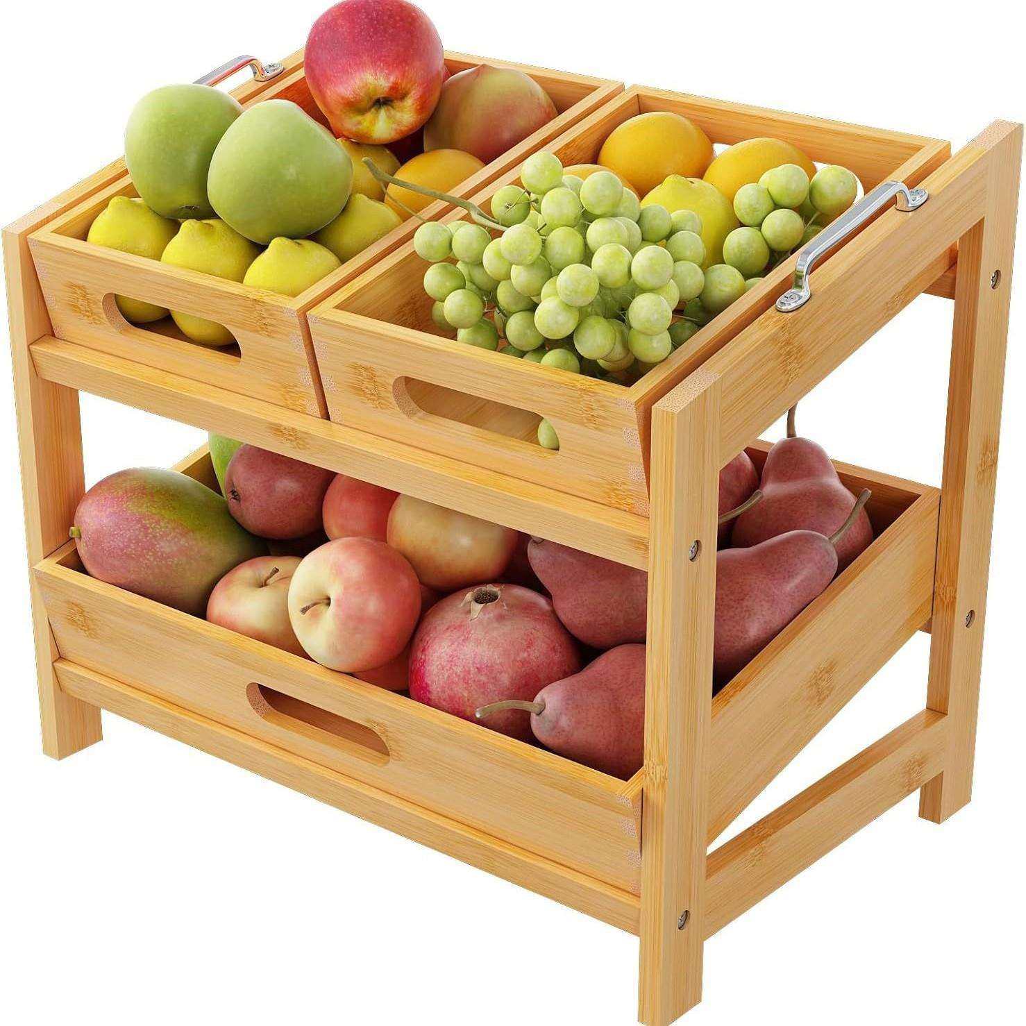 竹制可堆叠置物架多功能菜篮子家用厨房多层水果蔬菜收纳木架,五金/工具,其他电线电缆,淘宝优惠券,粉丝福利购,淘宝优惠卷